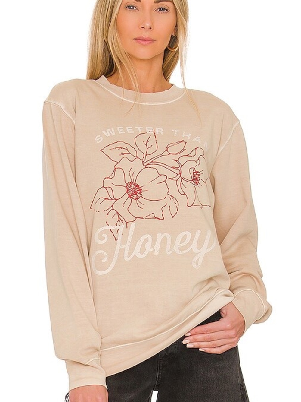 Girl Dangerous Sweater Than Honey Sweatshirt‎ in Sand